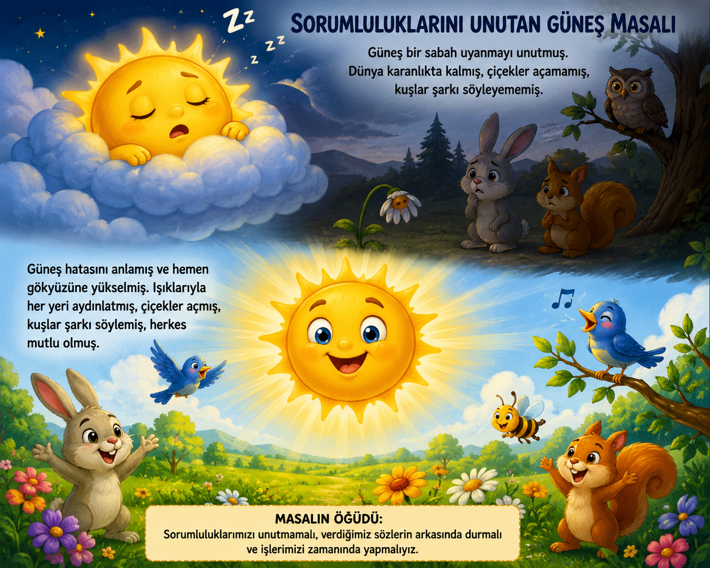 Sorumluluklarını Unutan Güneş Masalı