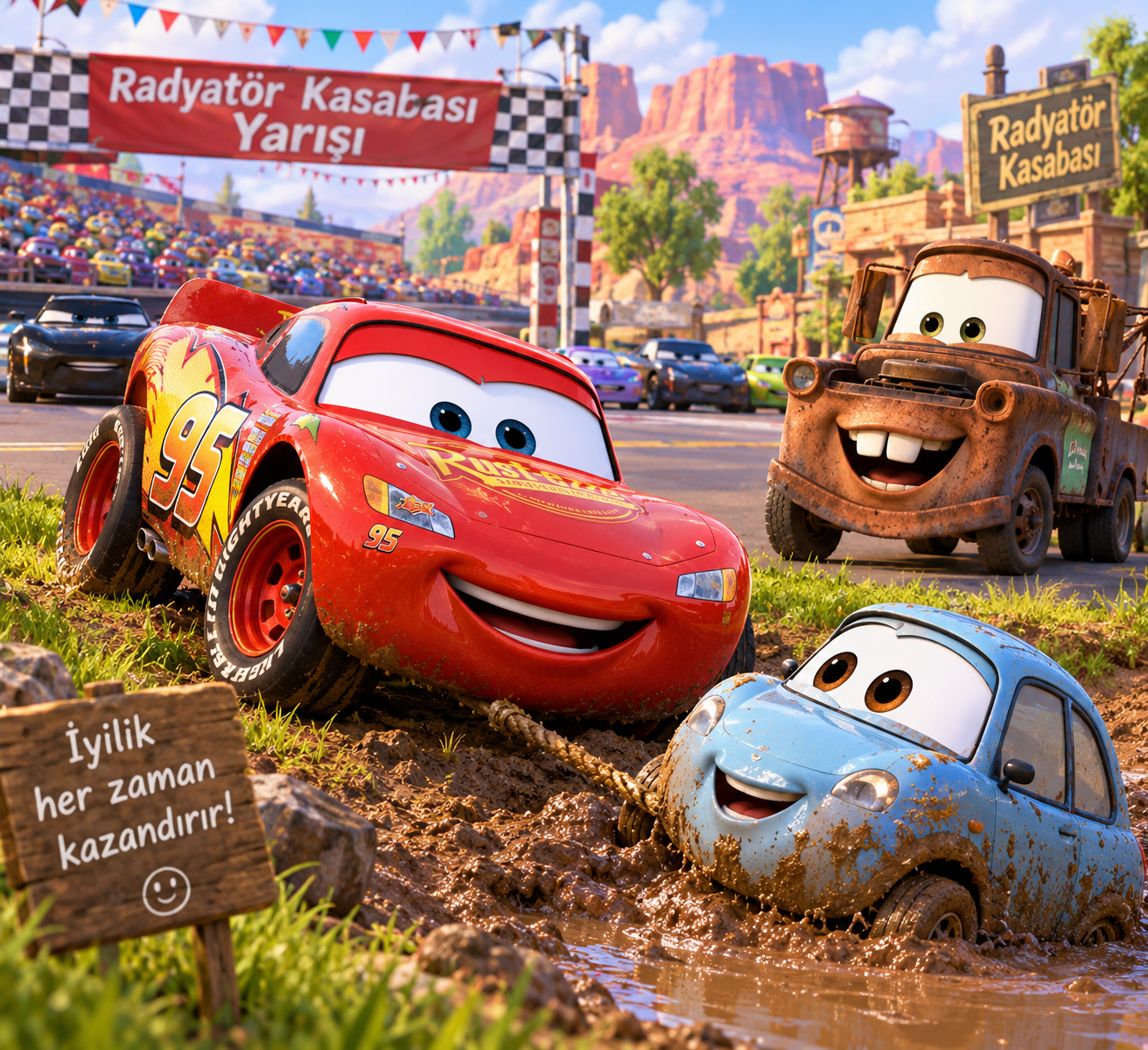 Şimşek McQueen ve Dostluğun Büyük Yarışı Masalı